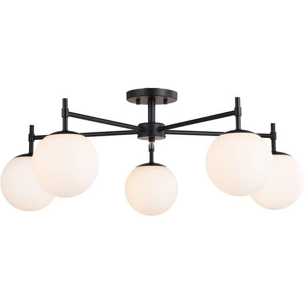slide 2 of 11, Vaxcel Lighting C0297 Armitage 5 Light 32" Wide Semi-Flush Ceiling Matte Black