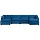 preview thumbnail 102 of 150, Corduroy Sectional Sofa with Removable Ottomans & Ultra-soft Cushions for Living Room & Bedroom 4 Seats with 2 Ottomans - Navy
