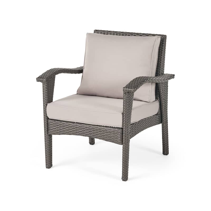Keana Outdoor Wicker 5-piece Fire Table Chat Set by Christopher Knight Home