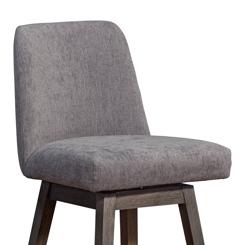 Amalie Upholstered Bar Stool, Swivel Counter Chair with Solid Wood Frame