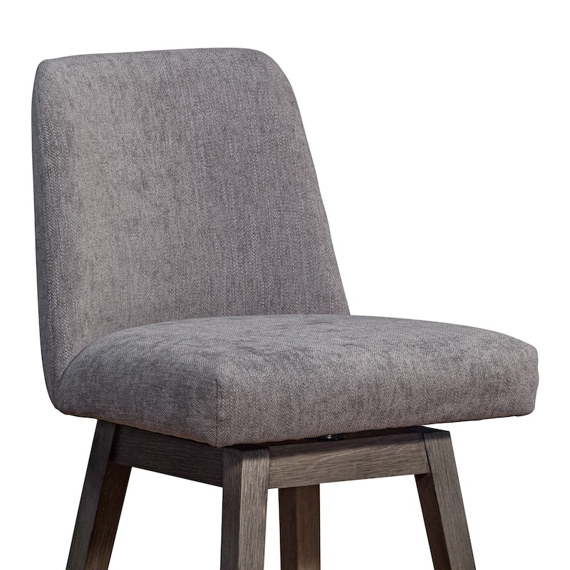 Amalie Upholstered Bar Stool, Swivel Counter Height Stool with Solid Wood Frame