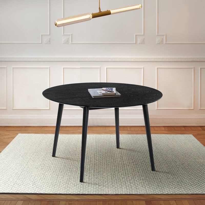 Arcadia 48" Round Dining Table in Walnut or Black Wood