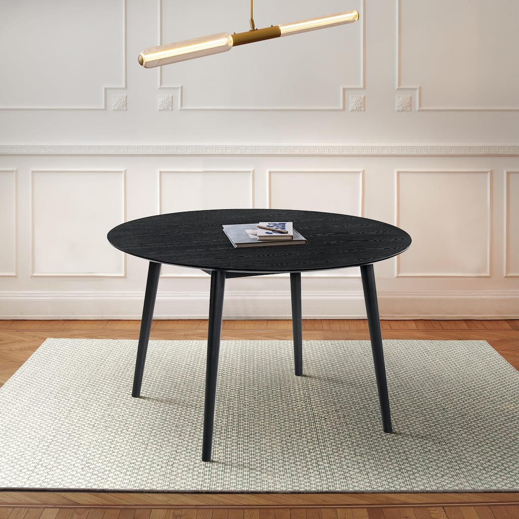 Arcadia 48" Round Dining Table in Walnut or Black Wood