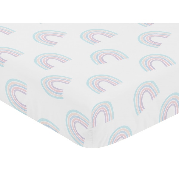 Pastel Rainbow Collection Girl 4 piece Nursery Crib Bedding Set