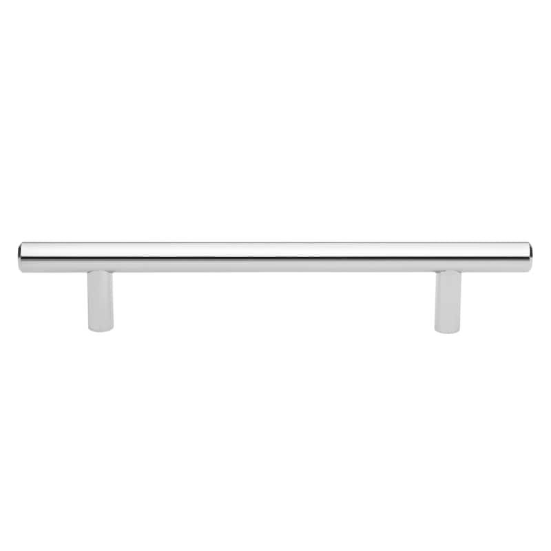 GlideRite 5-Pack 5 in. Center Polished Chrome Solid Cabinet Bar Pulls - Polished Chrome