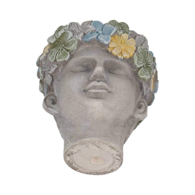 Unique Bust Style Resin Planter or Flower Pot with Crown Detail