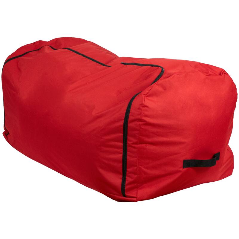 57" Red Artificial Christmas Tree Rolling Storage Bag For Trees Up to 9ft