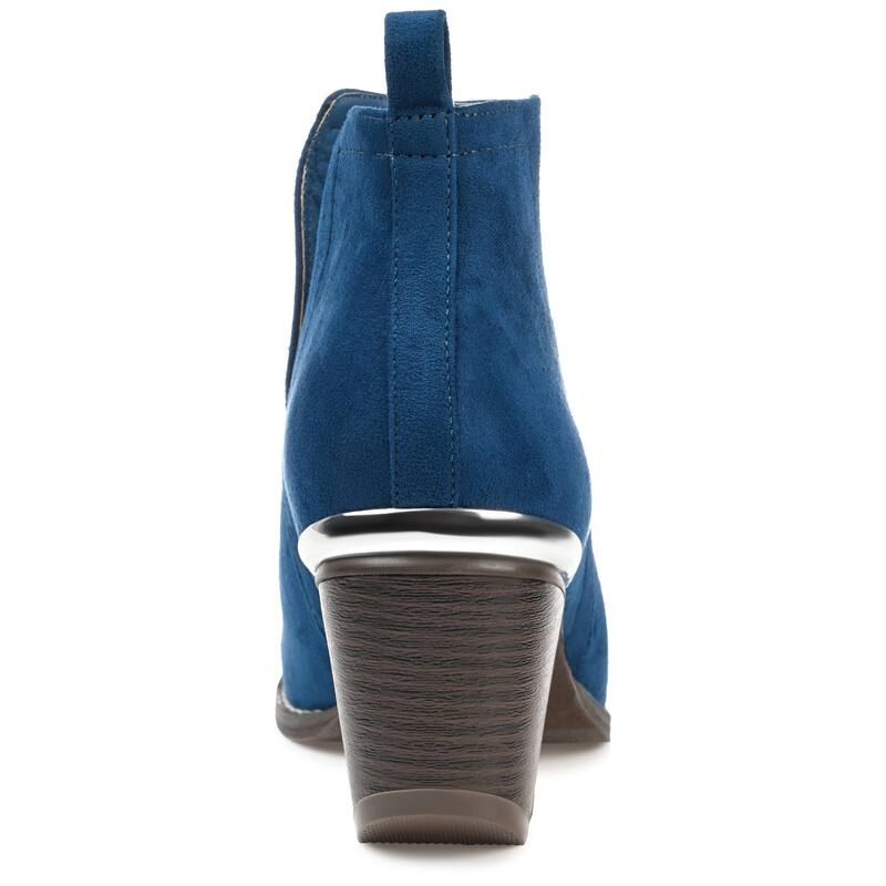 Journee Collection Women's Issla Pull On Stacked Heel Booties