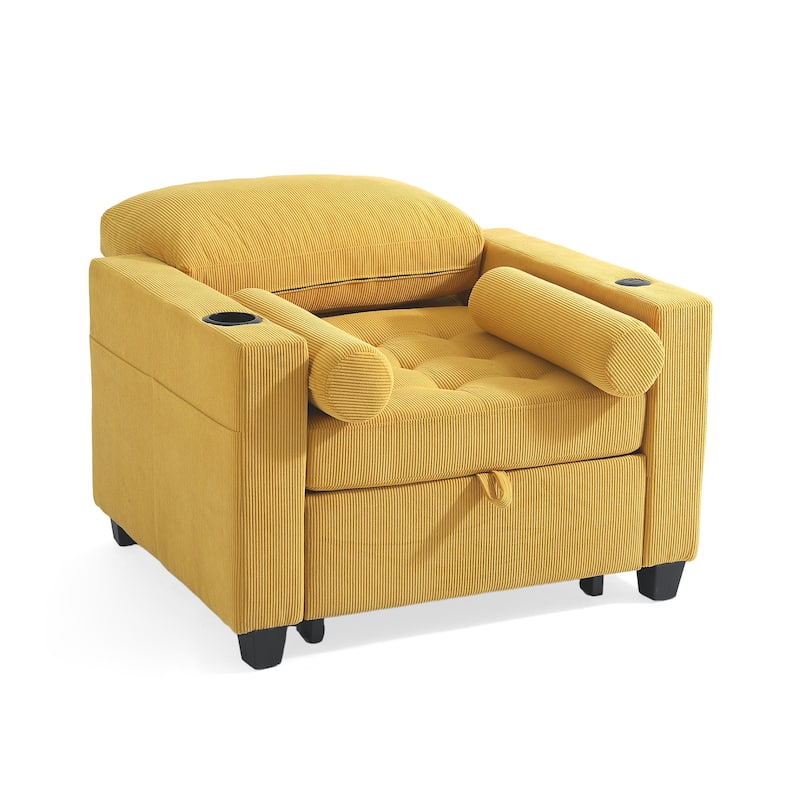 3-in-1 Pull-Out Sleeper Chair Bed Convertible Adjustable Lounge