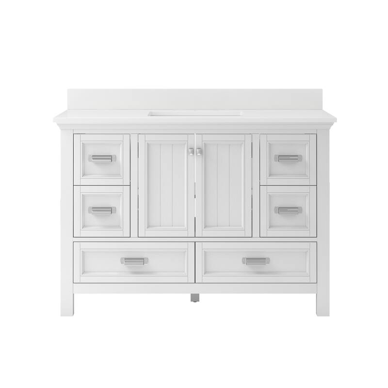 CRAFT + MAIN BAVT4922D-QSWZ Brantley 48" Free Standing Single Basin - White