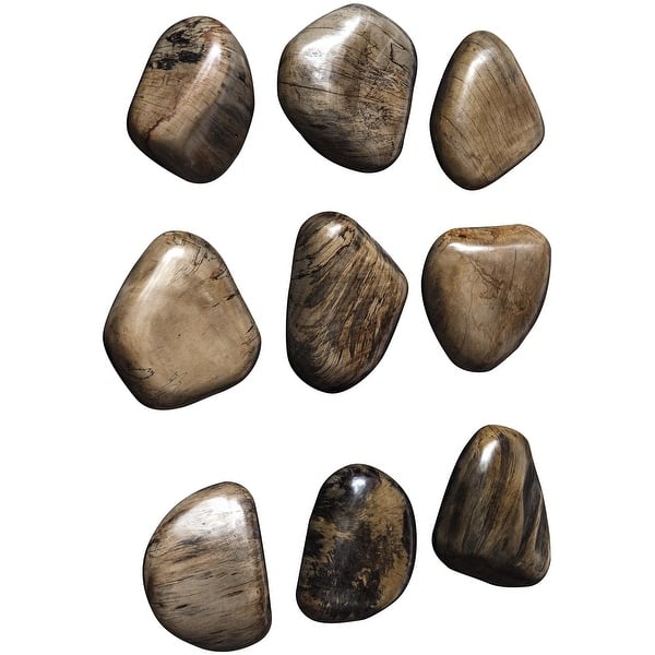 slide 2 of 6, Uttermost 04323 Pebbles 5" Tall Wood Minerals and Rocks Sculpture - Walnut
