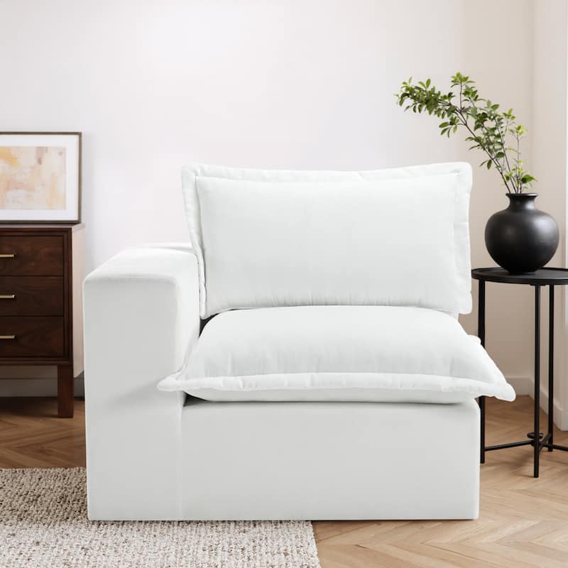 42"W Chenille Upholstered No Assembly Corner Chair