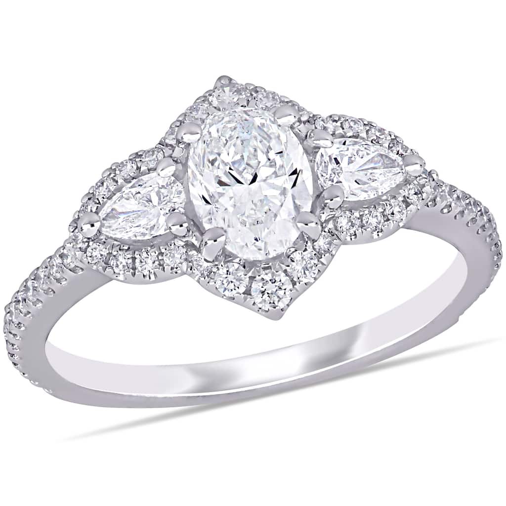 Miadora 1 1/2 - 1 3/4ct TDW 14k White Gold Engagement Ring
