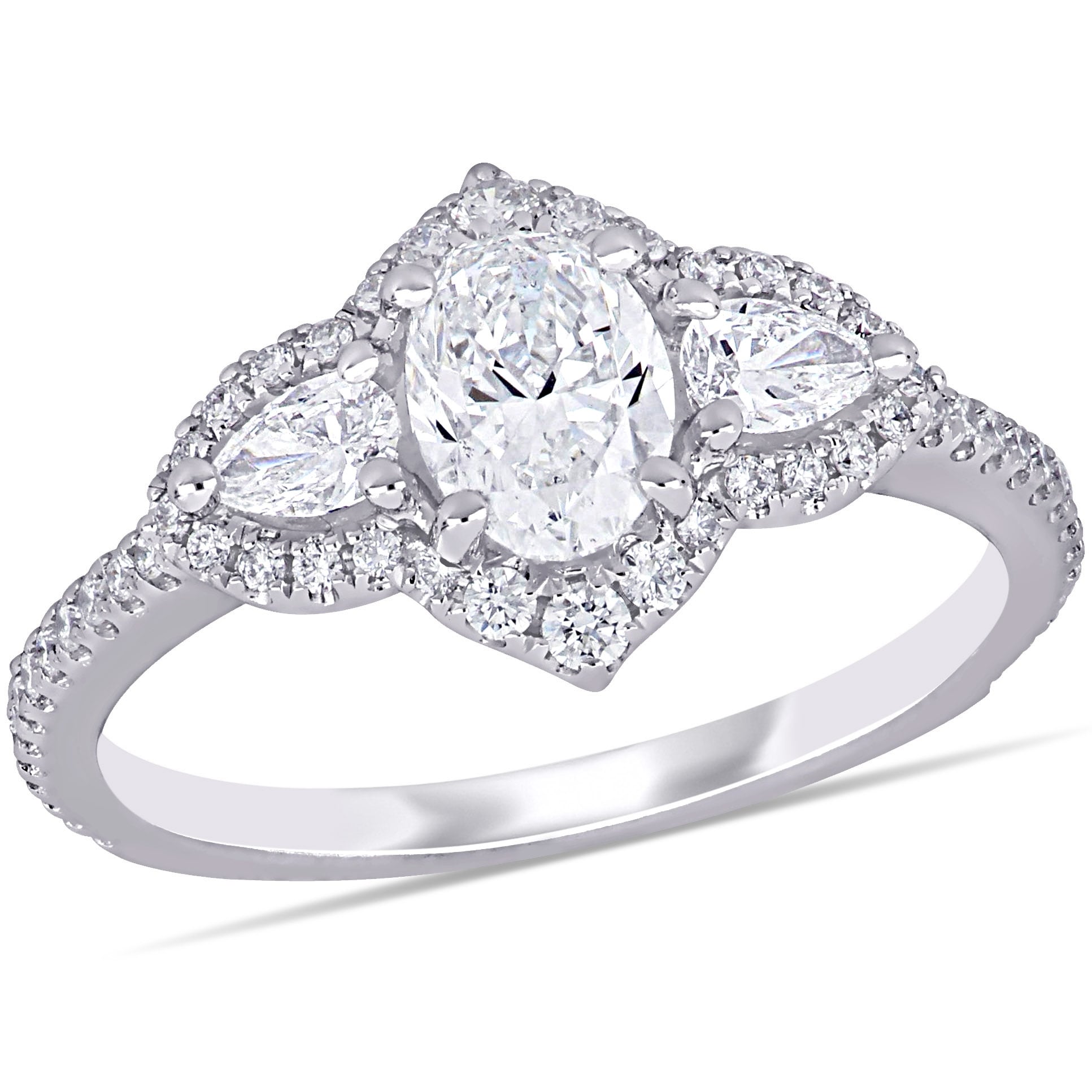 Miadora 1 1/2 - 1 3/4ct TDW 14k White Gold Engagement Ring