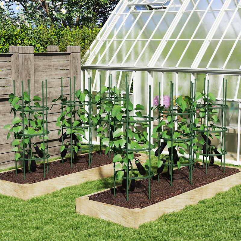 Gymax 3-Pack Garden Tomato Trellis 60'' Plant Support Cage w/