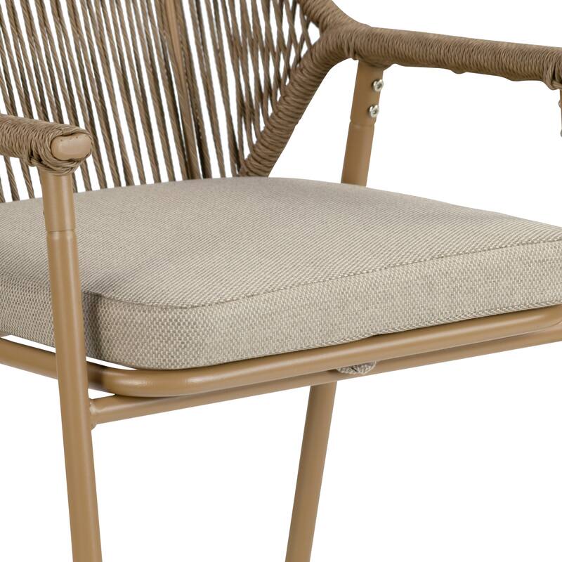 Bisera Brown Outdoor Dining 4 Seats Set