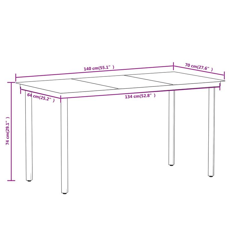 vidaXL Patio Dining Set Outdoor Dining Set Table and Chair Set for Garden