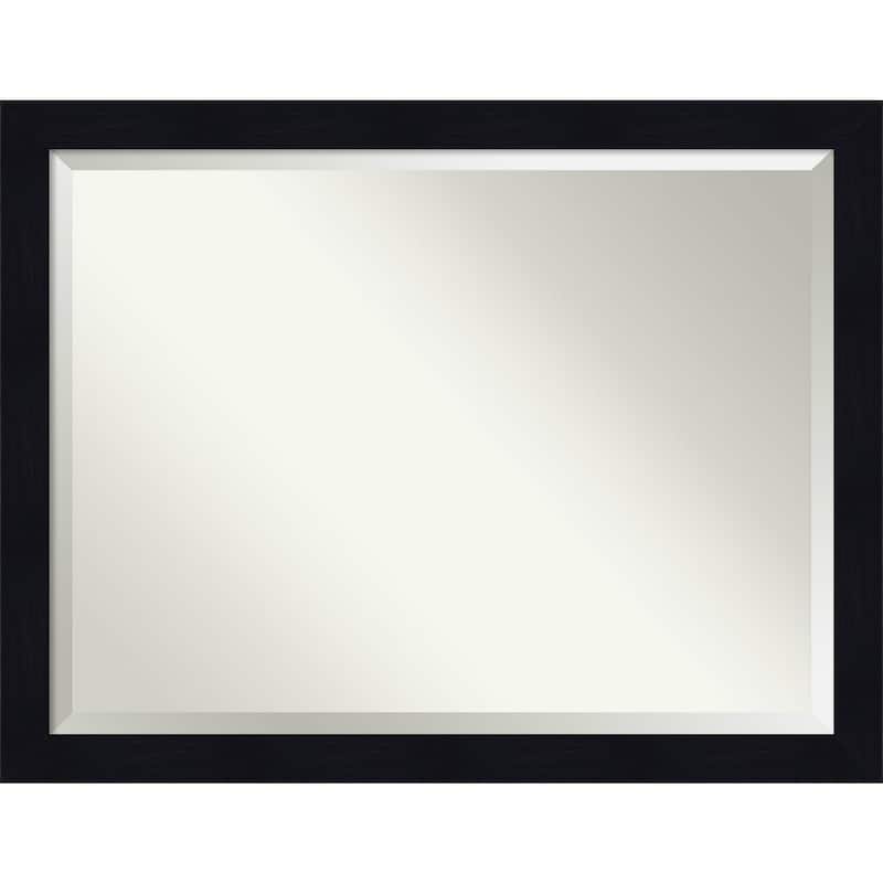 Beveled Wood Wall Mirror - Shiplap Navy Frame