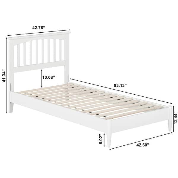 dimension image slide 7 of 19, Becket Solid Wood Low Profile Platform Bed
