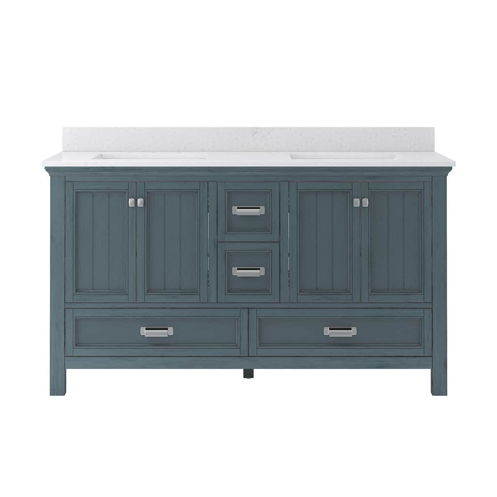 CRAFT + MAIN BAVT6122D-QCV Brantley 60" Free Standing Double Basin