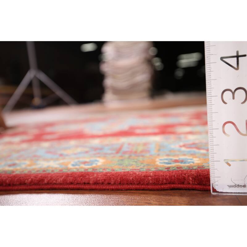 Kazak Foyer Rug Hand-Knotted Grey Wool Carpet - 3'0" x 5'3"