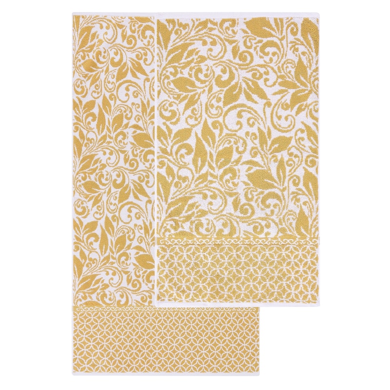 Modern Threads Trefoil Filigree 6 Piece Yarn Dyed Jacquard Towel Set