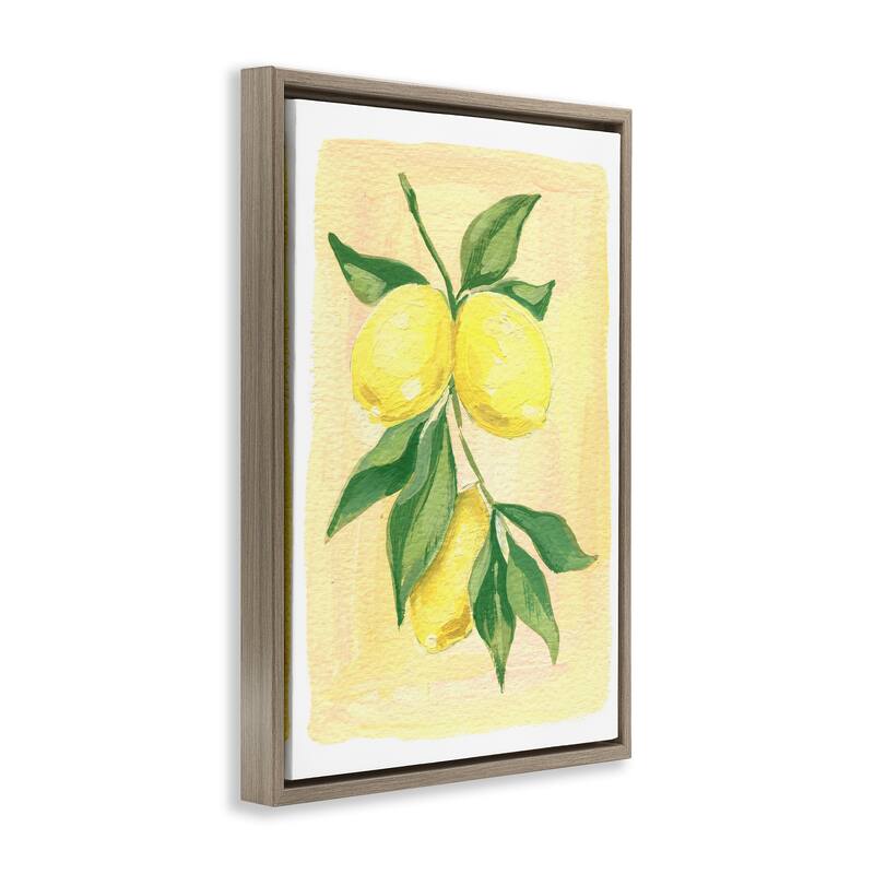 Stupell Hanging Lemons Country Charm Framed Floater Canvas Wall Art Design By Hannah Moren