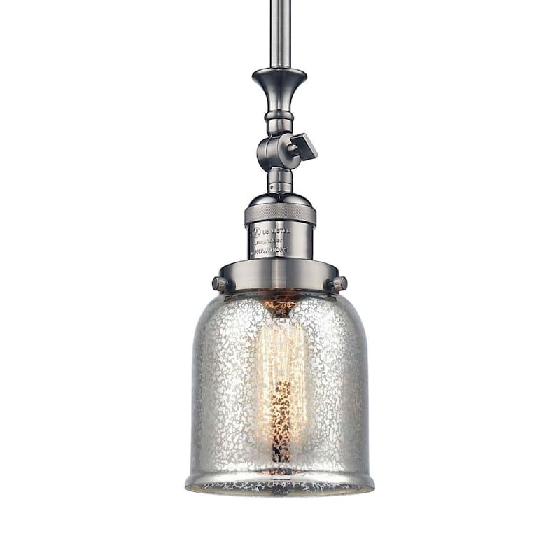 Innovations Lighting Small Bell 5" Wide Adjustable Mini Pendant - Brushed Satin Nickel / Silver Plated Mercury