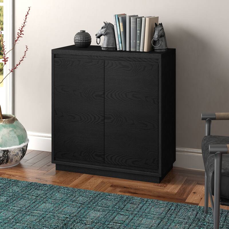 Presque 30" Wide Rectangular Accent Cabinet - 30" Wide - Black Grain