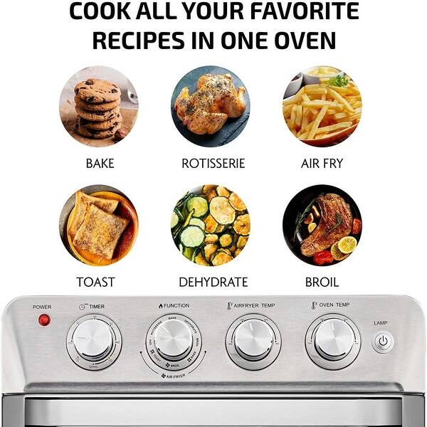 Gourmia Fryer Toaster Oven Combo, 17 Presets, 1700W, French Door, Digital, 24L, Black, Model GTF7460 1 thumbnail image