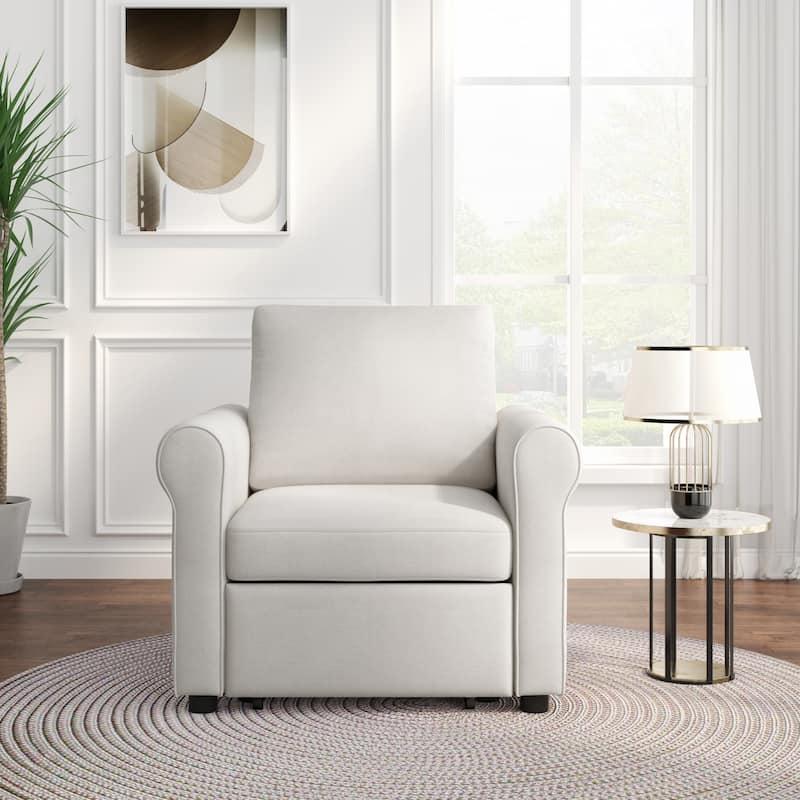 Roomfitters 3-in-1 Convertible Sofa Bed Chair with Adjustable Backrest, Sleeper Lounger and Single Bed, Modern Design