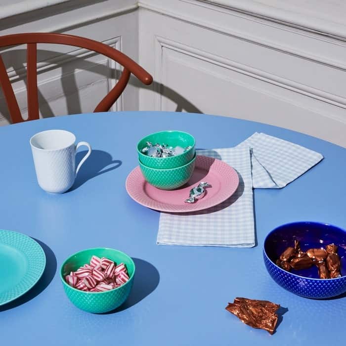 Lyngby Porcelæn Rhombe Color Lunch Plate, Rose - Ø: 8.3"
