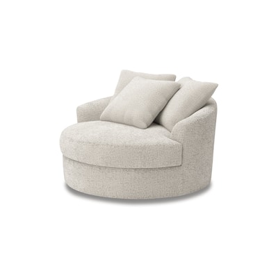 Signature Design by Ashley Snodoodle Beige Oversized Swivel Accent Chair - 58" W x 54" D x 39" H