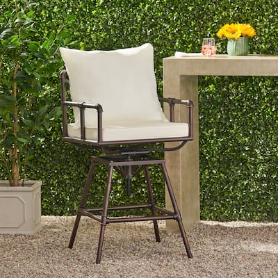 Ostweer Furniture Set of 2 Outdoor Patio Adjustable Swivel Bar Stool - Copper