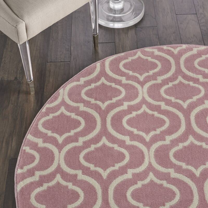 Qoha Power Loomed Geometric Area Rug By HomeRoots - 5' Round