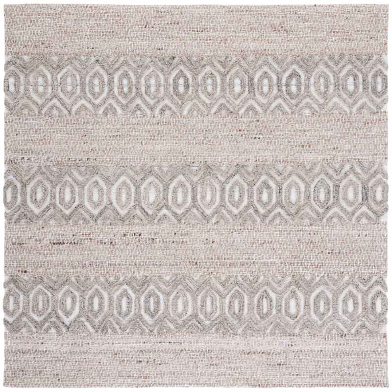 SAFAVIEH Handmade Natura Visare Wool Rug - 6' Square - Beige/Ivory