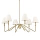 preview thumbnail 1 of 7, Golden Lighting 3690-6 IL Kennedy 6 Light 35" Wide Chandelier Brushed Champagne Bronze / Ivory Linen Shades