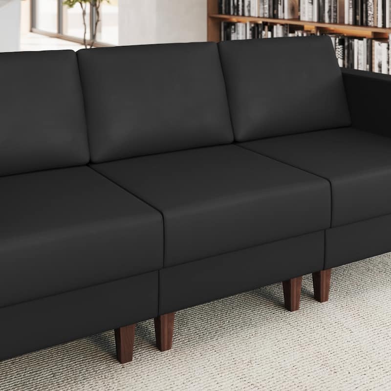 Commercial Modular Armless Middle Chair with Solid Wood Legs - 28.25"W x 31.5"D x 31.75"H