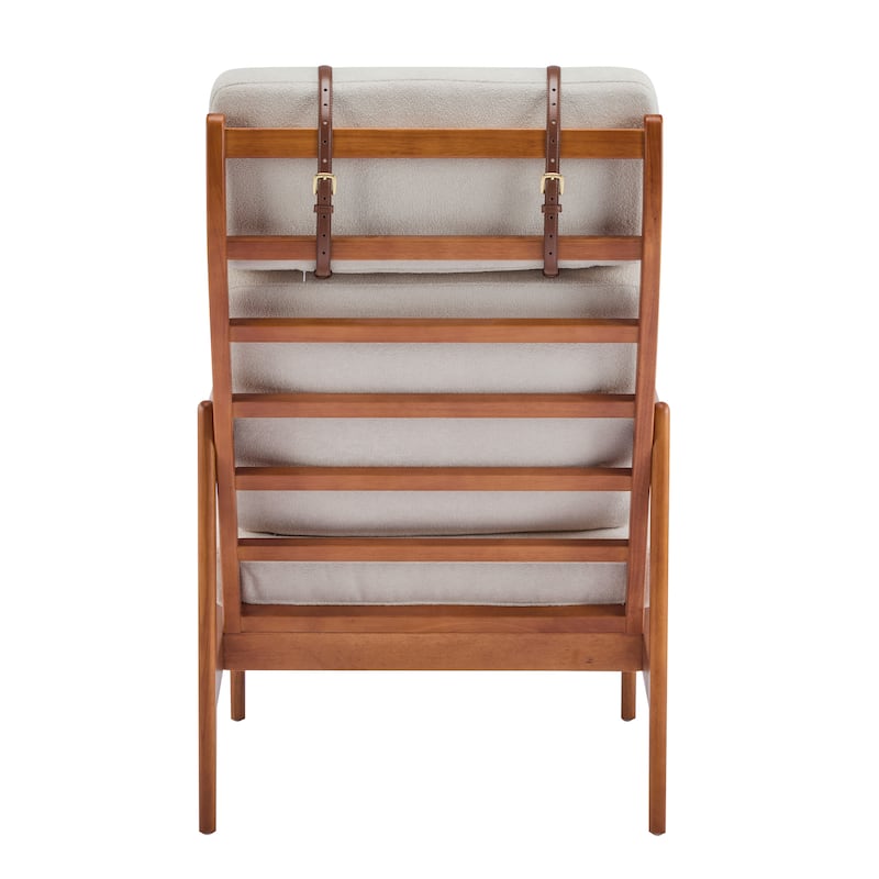 Roomfitters Mid Century Accent Armchair with Solid Wood Frame, High Back, Ergonomic Lounge Chair