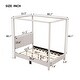 preview thumbnail 3 of 10, Canvas-upholstered Canopy Bed - Platform Wingback Bed Frame with USB, Type-C Ports Headboard, 4 Canopy Columns, 2 Sides Pocket