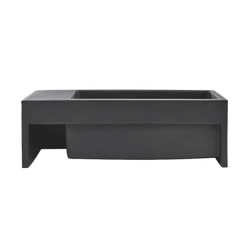 Delice Rectangle 24" Wall-Mount Bathroom Sink in Matte Black
