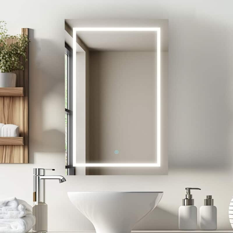 AQUADOM Royale Plus 24W Bathroom Led Lighted Medicine Cabinet Defogger, 3X LED Adjustable Magnifying Mirror, Electrical Outlets.