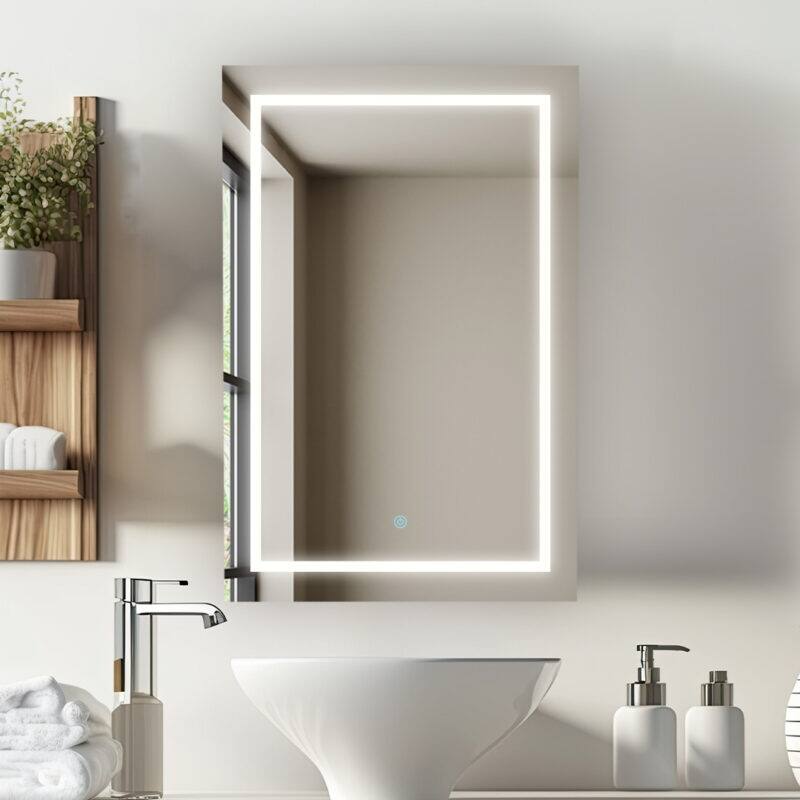 AQUADOM Royale Plus 24W Bathroom Led Lighted Medicine Cabinet Defogger, 3X LED Adjustable Magnifying Mirror, Electrical Outlets.
