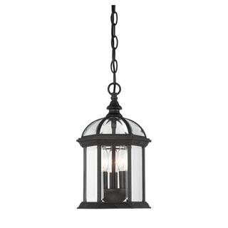 Kensington 3-Light Outdoor Hanging Lantern in Textured Black