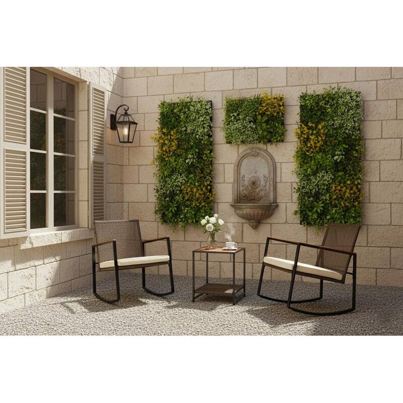 Made4Home Vianna 3-Piece Solid Acacia Wood Patio Rocking Set
