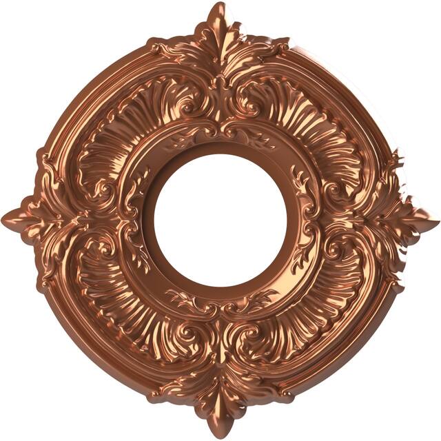 3 1/2" Inside Diameter - Attica Thermoformed PVC Ceiling Medallion - 10" Outside Diameter - Bright Coat Copper