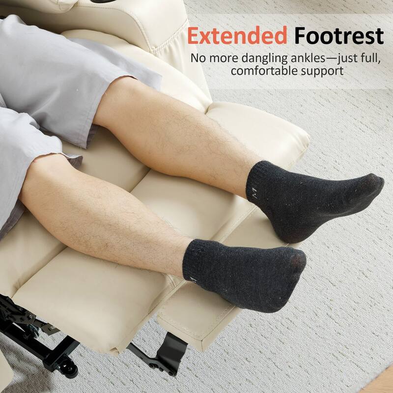 MCombo Electric Power Lift Recliner Chair Sofa with Massage and Heat, 3 Positions, USB Ports, Faux Leather 7040