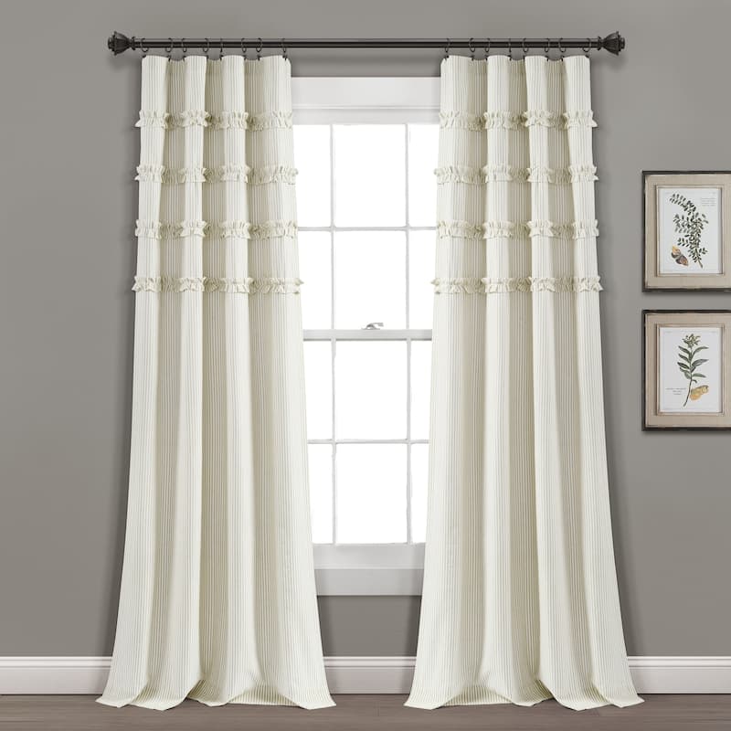 Lush Decor Vintage Stripe Yarn Dyed Cotton Window Curtain Panel Pair