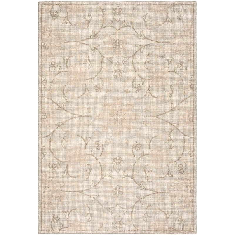 SAFAVIEH Handmade Abstract Gunjan Modern Wool Rug - 6' x 9' - Light Grey/Ivory