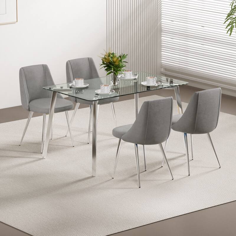 Modern simple velvet dining chair,set of 4
